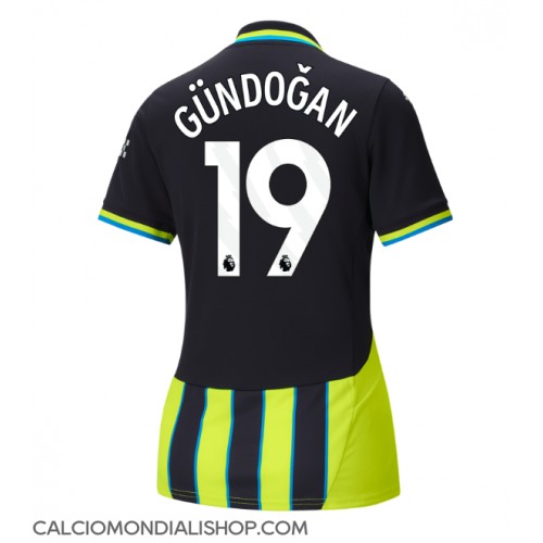 Maglie da calcio Manchester City Ilkay Gundogan #19 Seconda Maglia Femminile 2024-25 Manica Corta